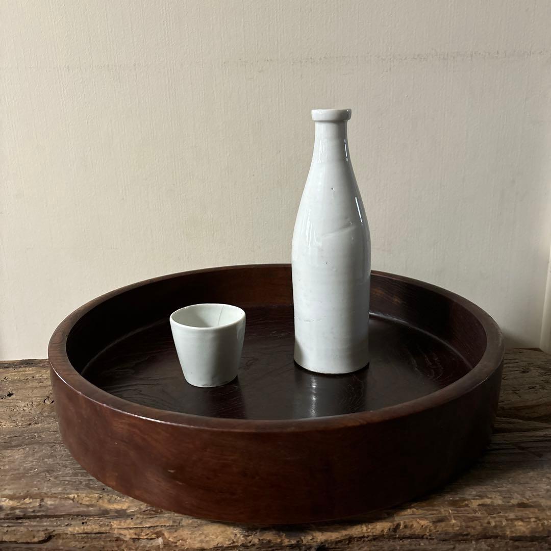 平佐白磁ボトル　明治　波佐見　伊万里　ストーンウェア　瀬戸　李朝　花器　白洲正子