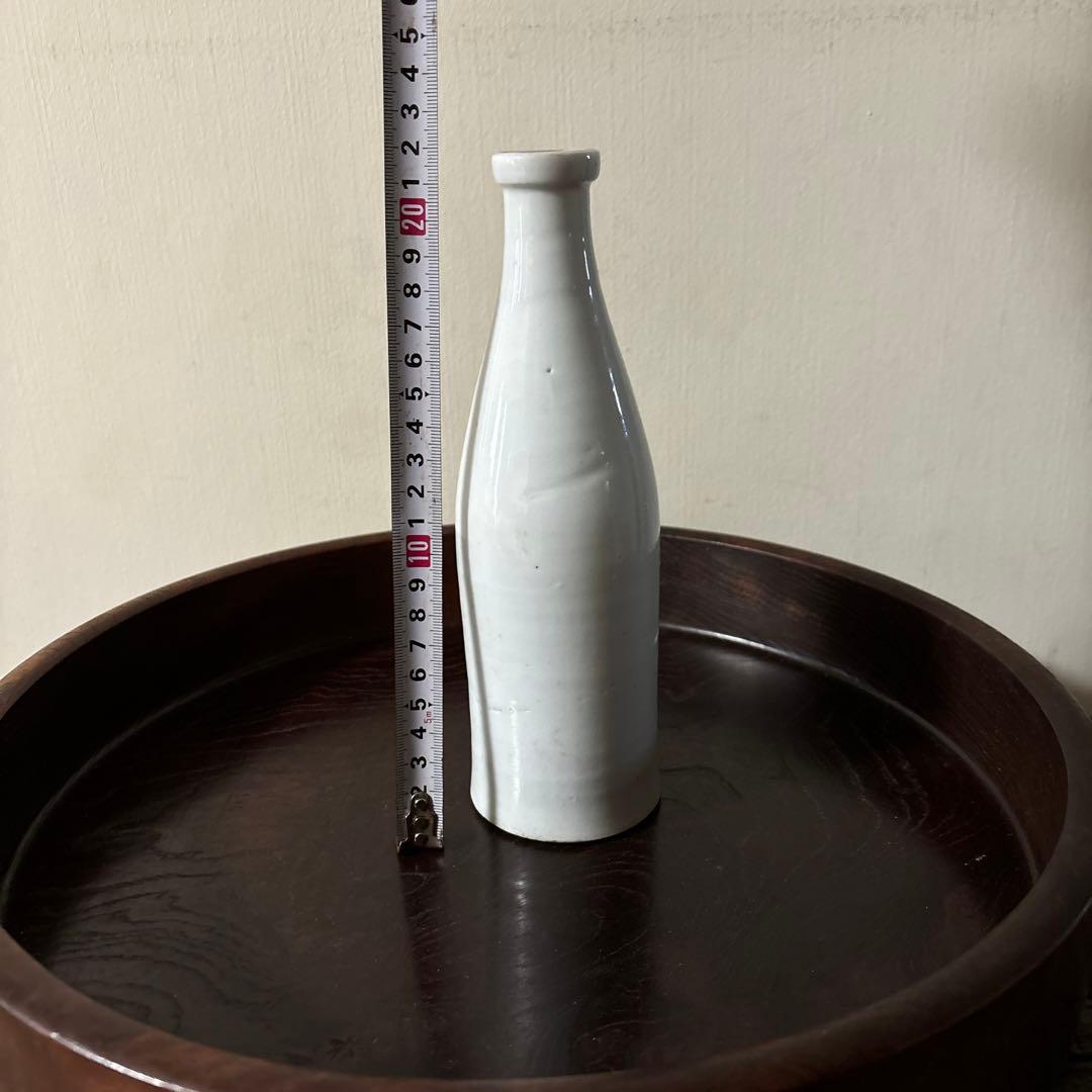 平佐白磁ボトル　明治　波佐見　伊万里　ストーンウェア　瀬戸　李朝　花器　白洲正子