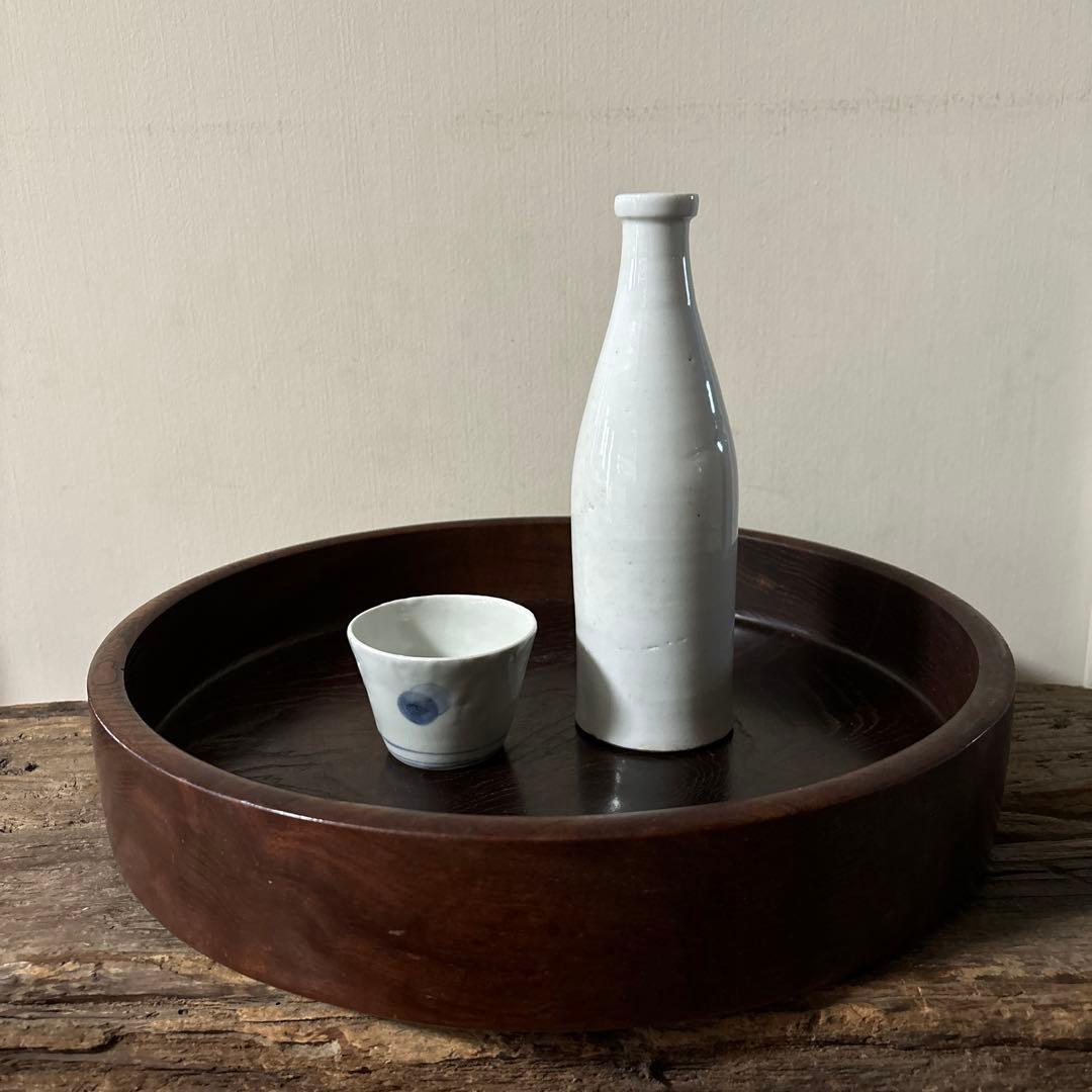 平佐白磁ボトル　明治　波佐見　伊万里　ストーンウェア　瀬戸　李朝　花器　白洲正子