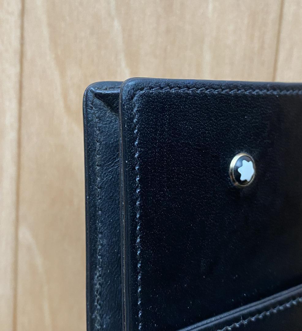 モンブラン Montblanc ブラック　レザー 本革　ペンケース ３本用３本差