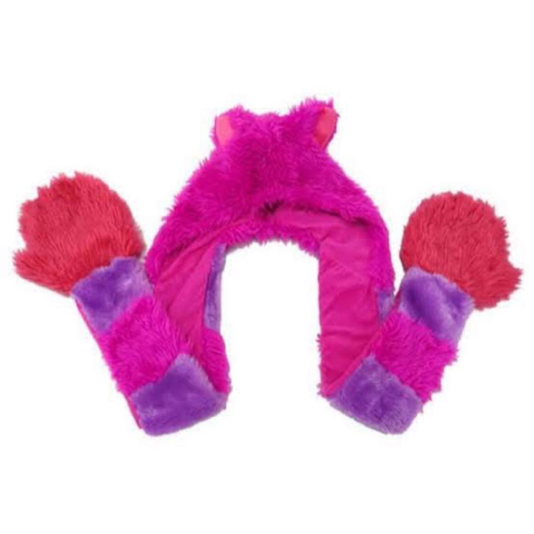 チェシャ猫 ファンキャップ マフラーキャップ ディズニー ピンク 廃盤品