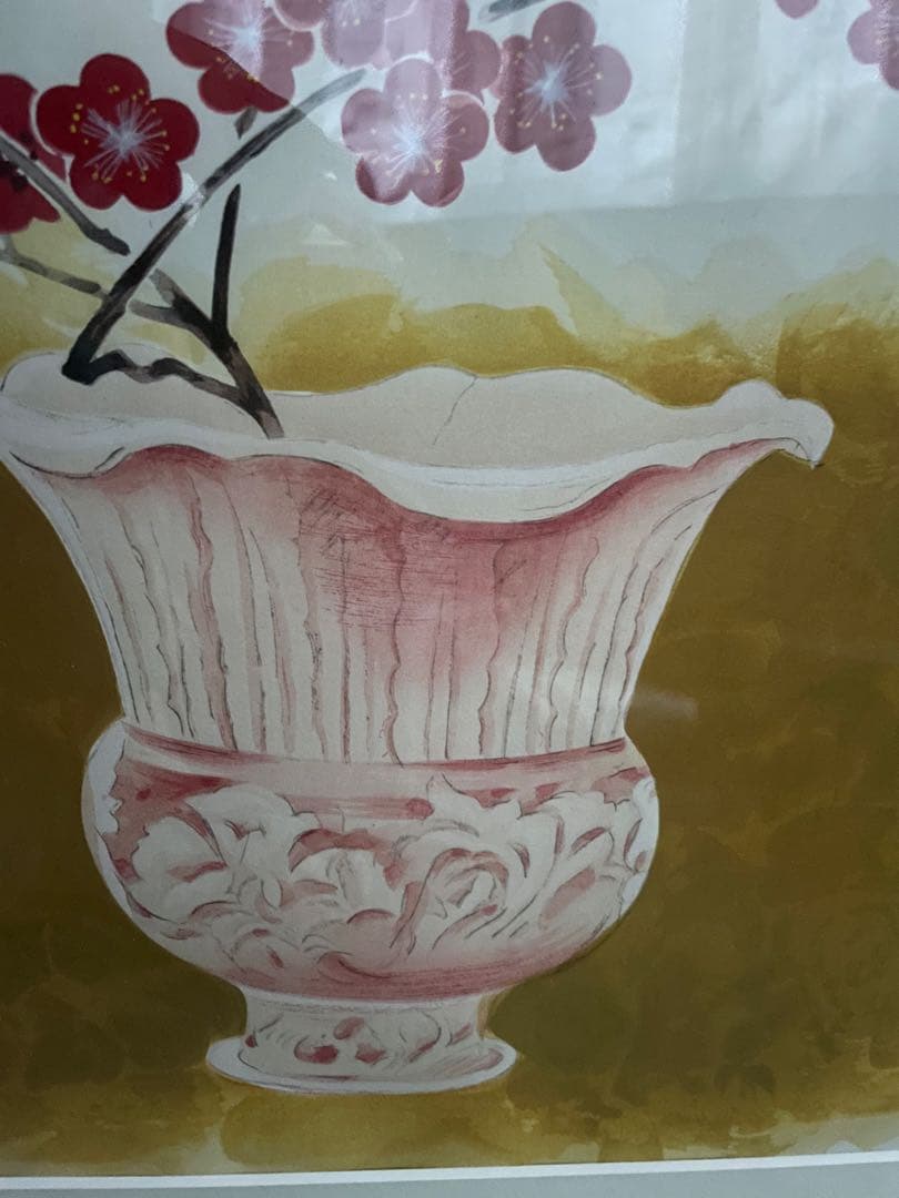 日本画家★岩田正巳【首春】木版画