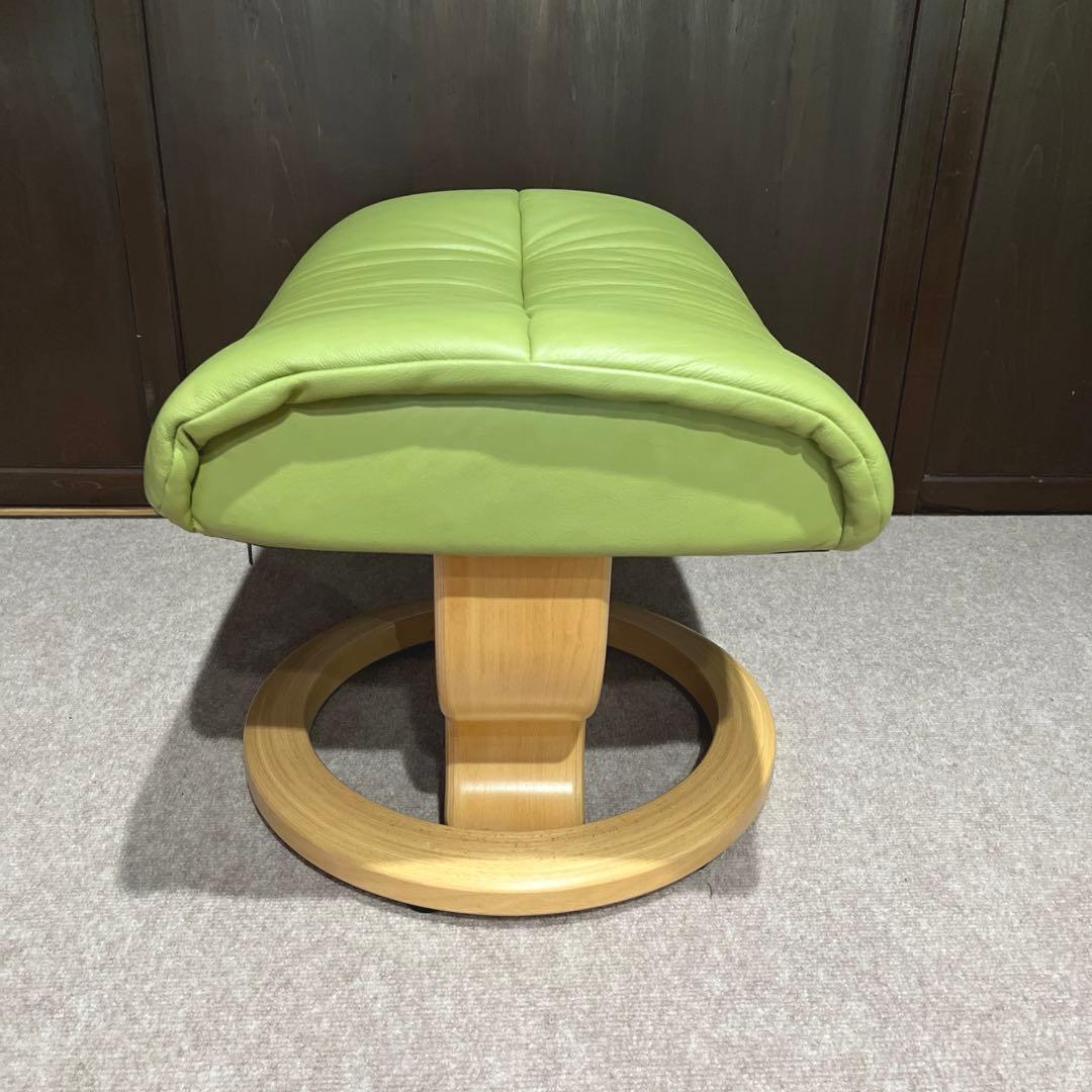 エコーネス リクライニングソファのオットマン グリーン★ チェア別出品セット販売