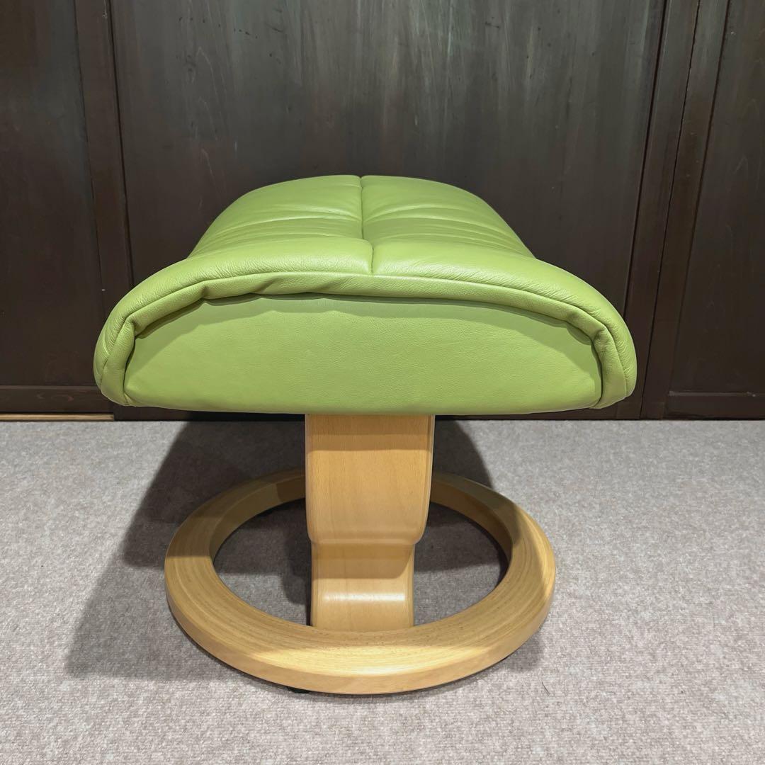 エコーネス リクライニングソファのオットマン グリーン★ チェア別出品セット販売