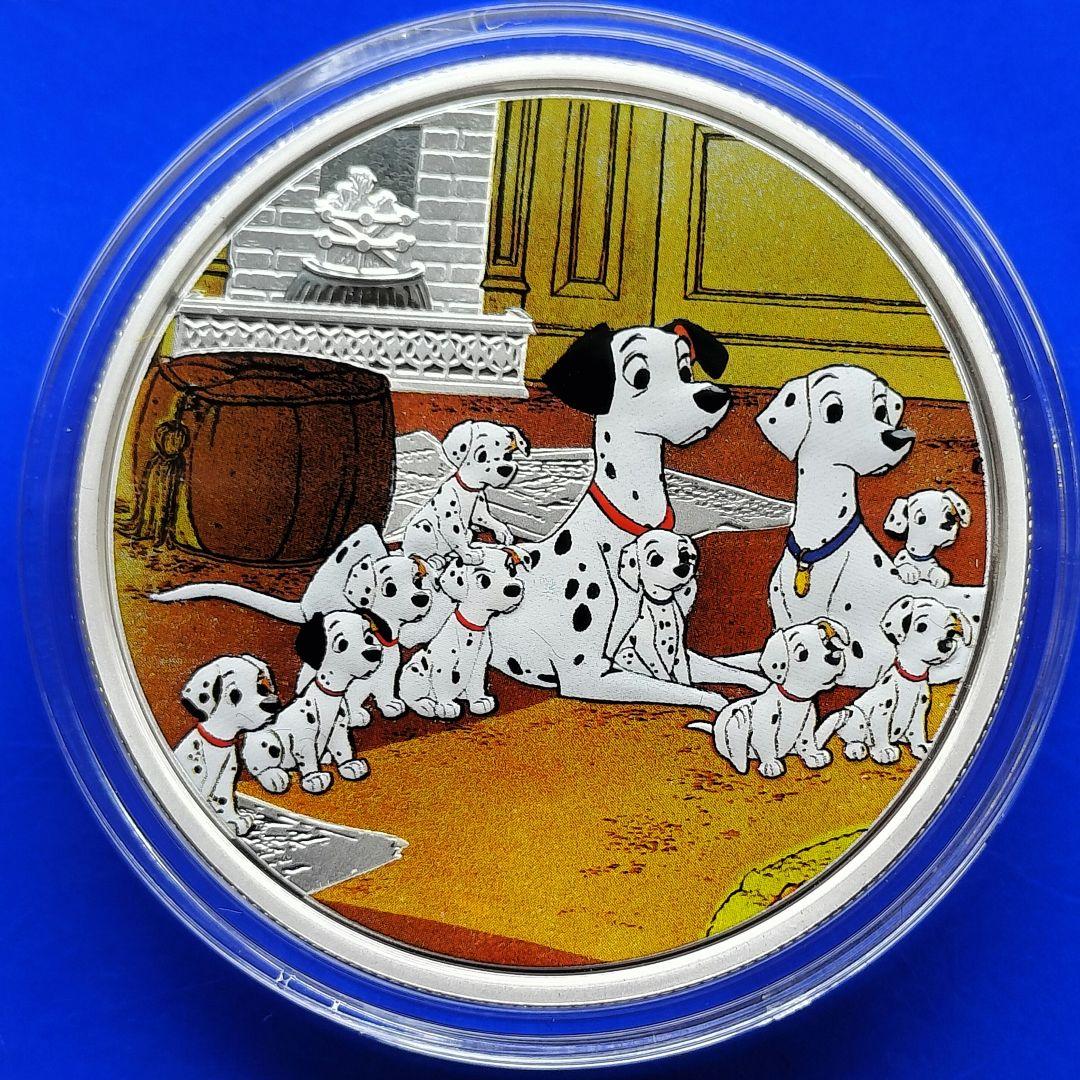 101匹わんちゃん「ファミリー」2ドルカラー銀貨（2022年ニウエ）ダルメシアン