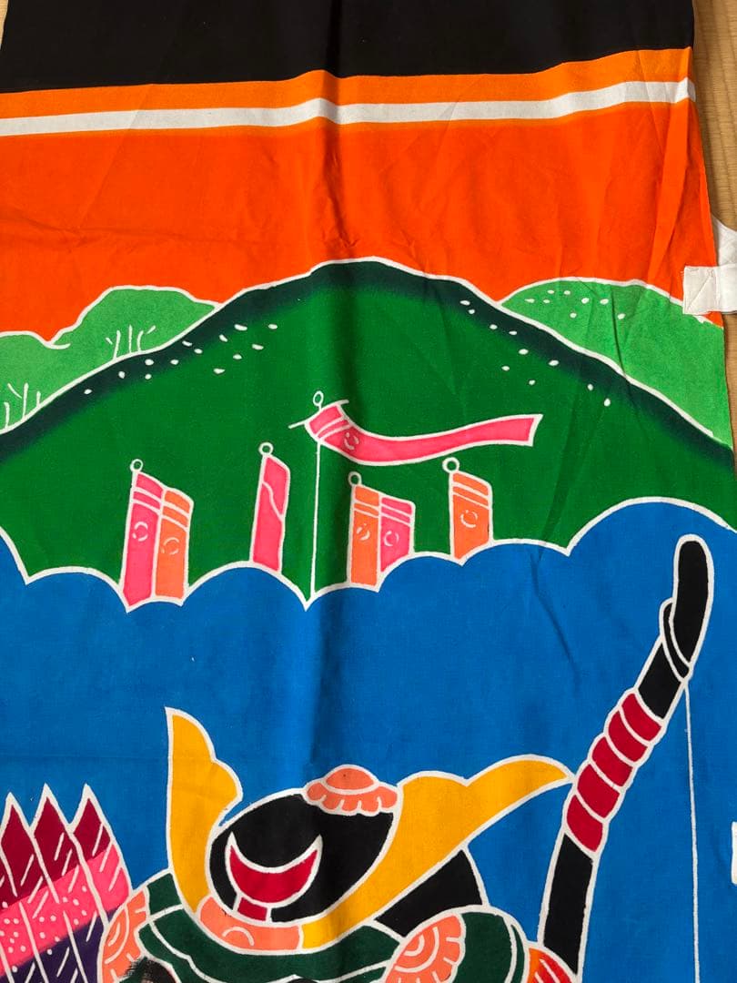 のぼり旗　５人武者　当時物　 71✖️750 1－5