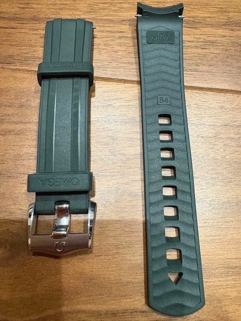 美品！OMEGA シーマスターダイバー300m 純正ラバーベルト グリーン