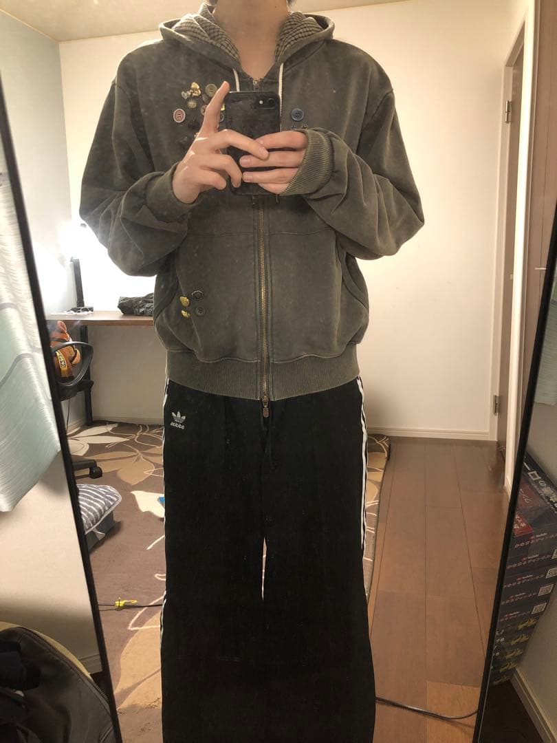 トップス HIROKI TSUZUKI FULL ZIP HOODIE CHARCOAL