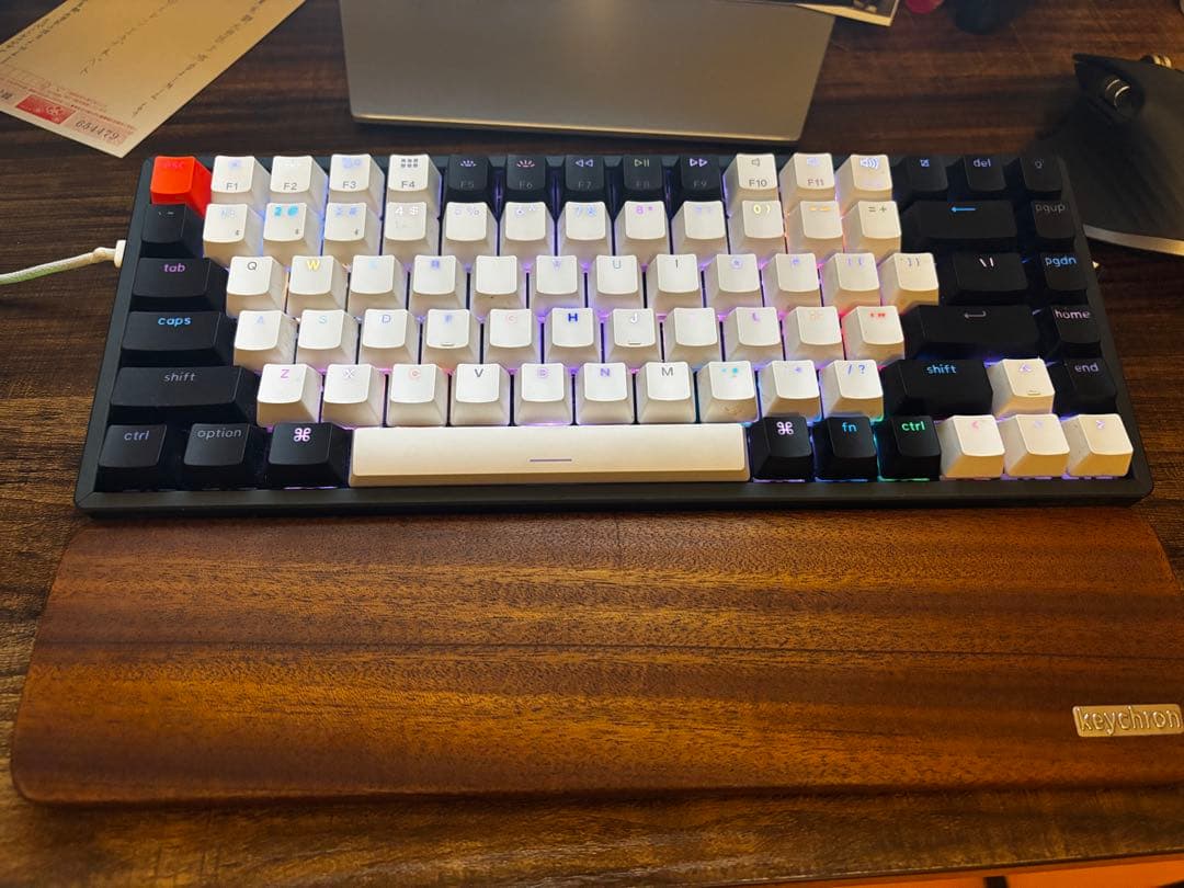 Keychron K2V2バックライト US配列 赤軸+ハンドレスト