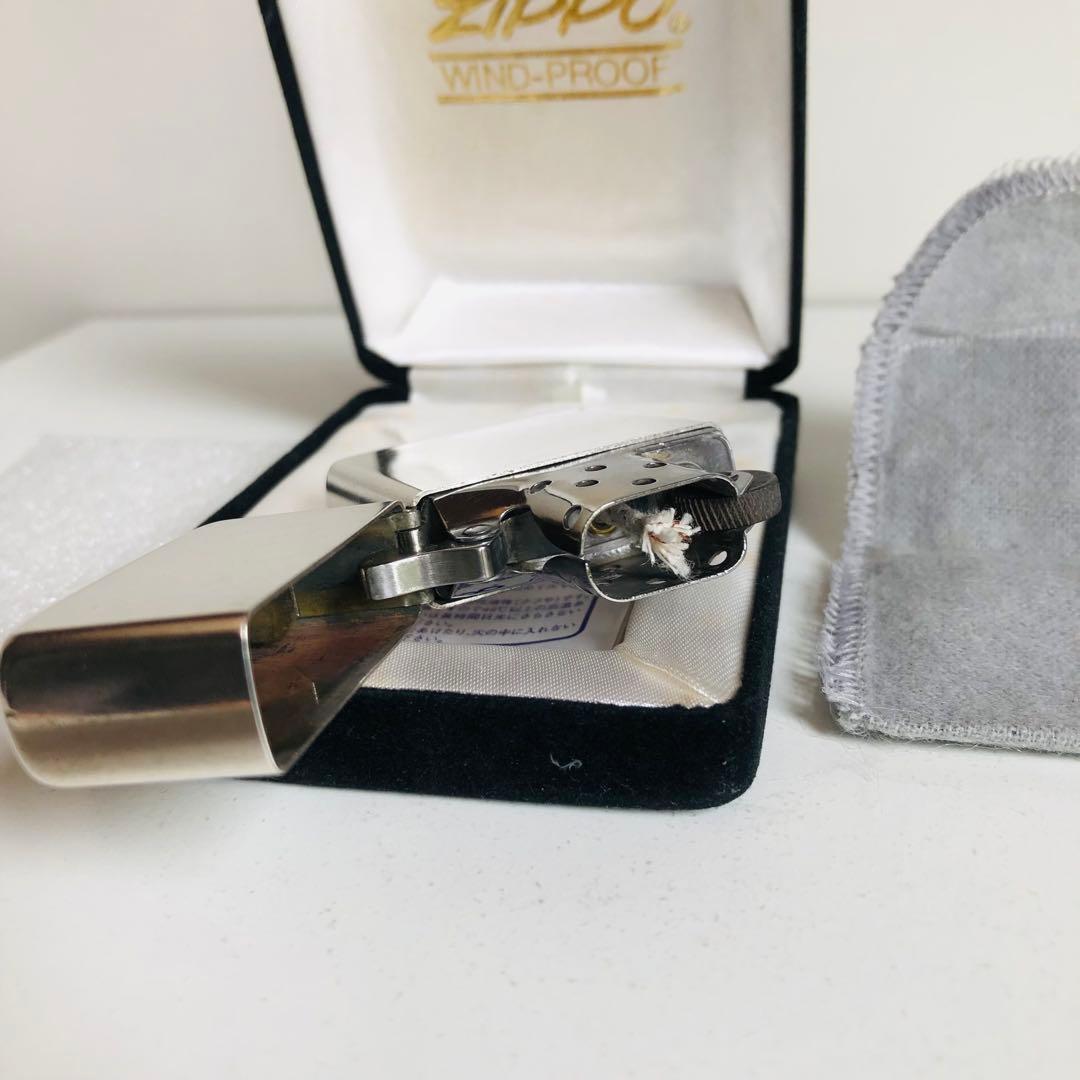 希少使用品スターリングシルバーZIPPOイタリックロゴ1980年代ZIPPO