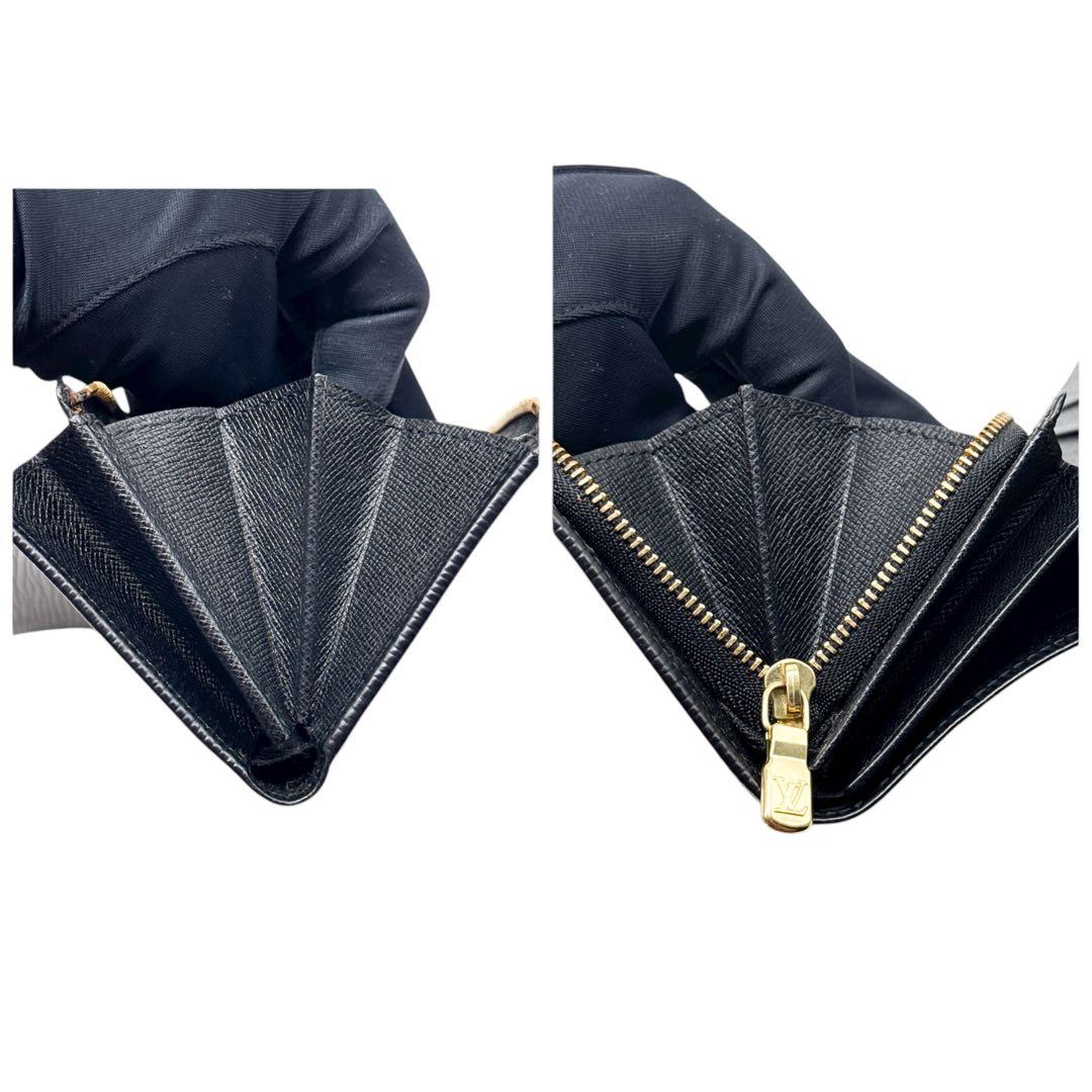 ルイヴィトン エピ ポルトフォイユ トレゾール 二つ折り財布 黒 ブラック