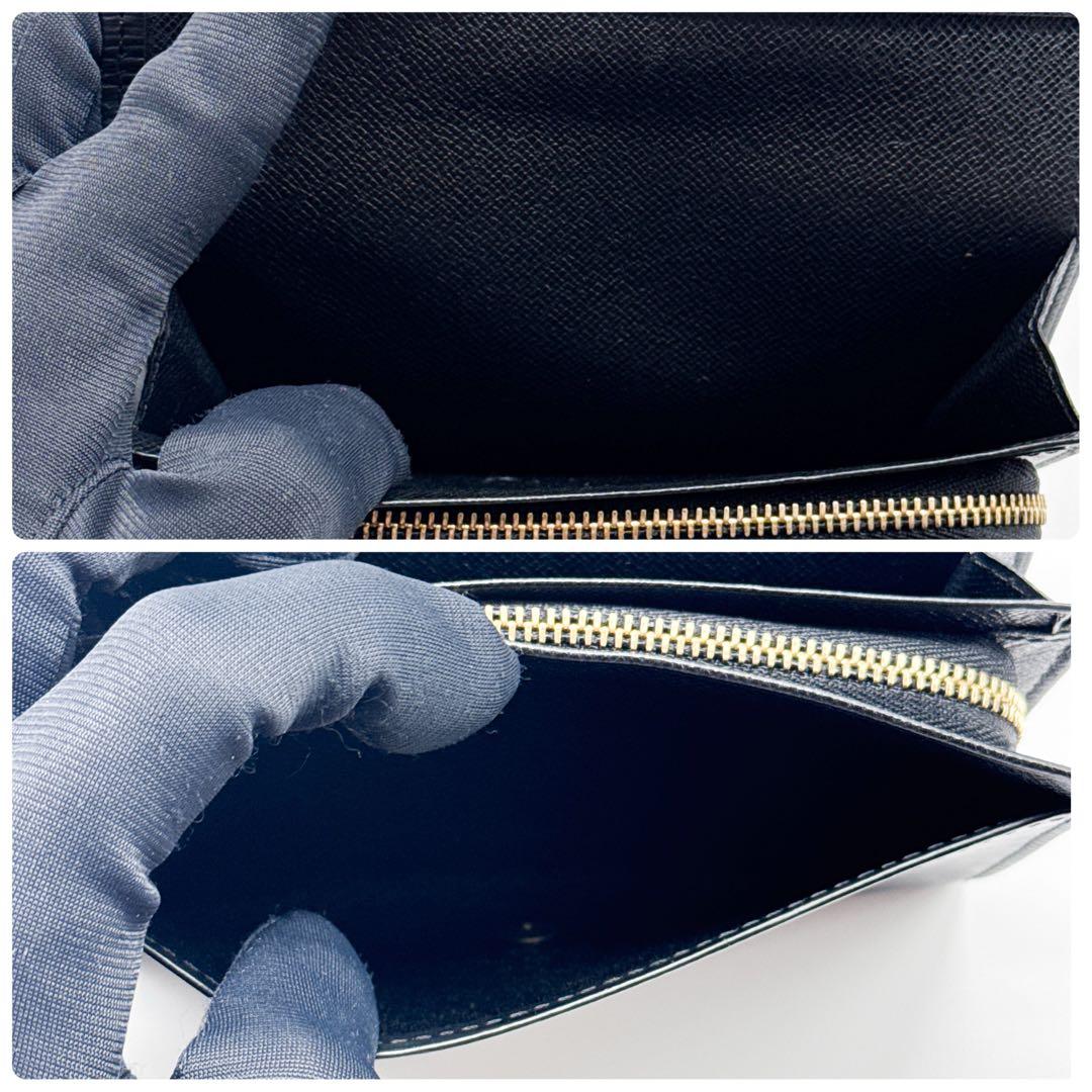 ルイヴィトン エピ ポルトフォイユ トレゾール 二つ折り財布 黒 ブラック