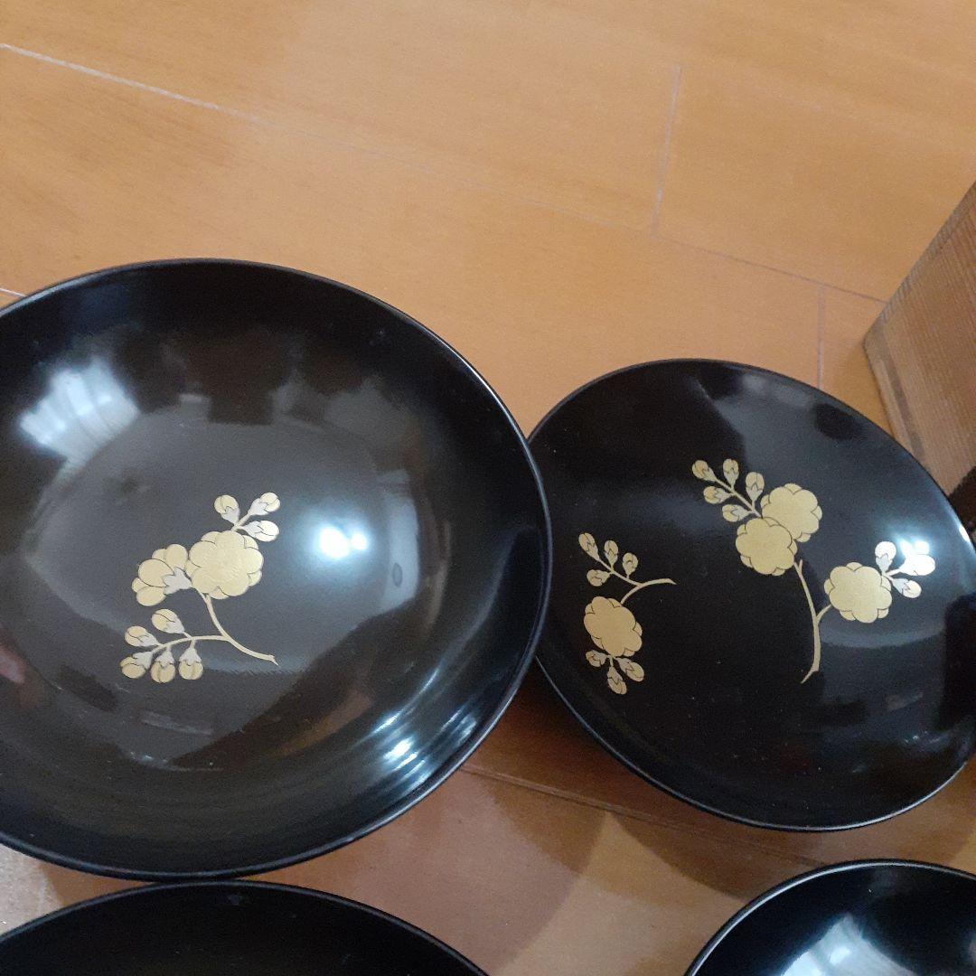 蒔絵付　吸物椀　5個セット　木箱付き