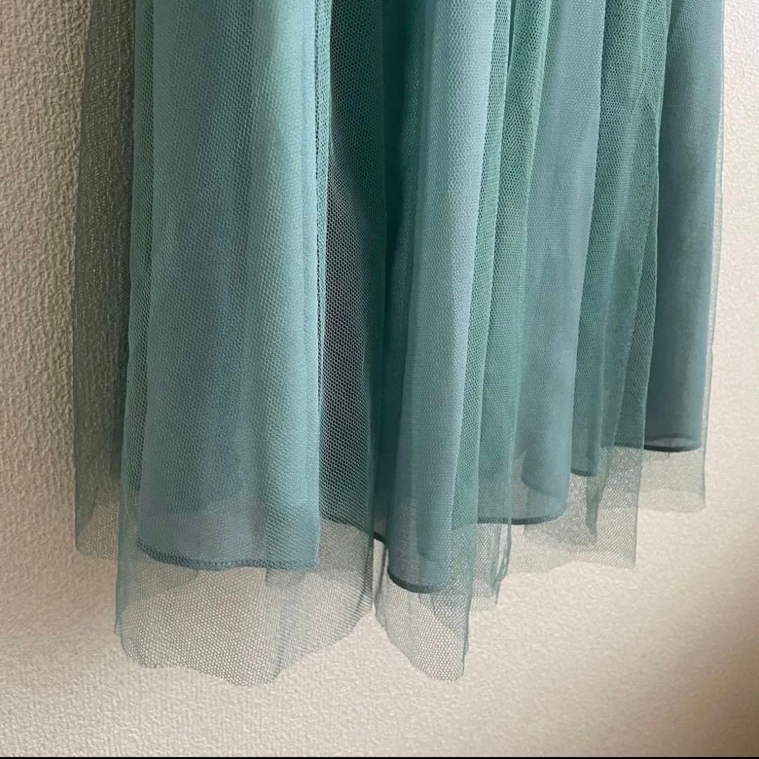 【美品】Aimer 定価3万円❣️チュール ドレス　9号　M エメ　グリーン