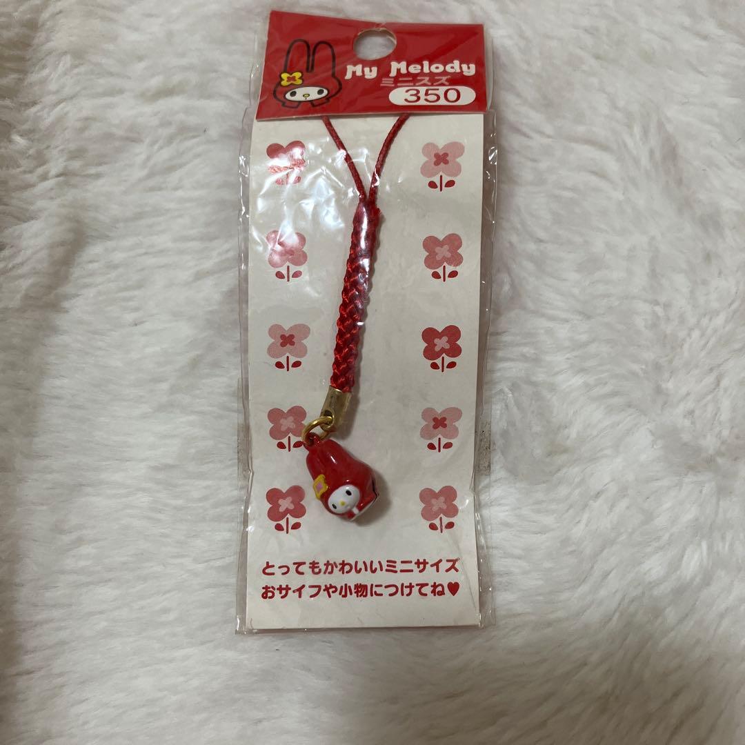 希少　サンリオ レア レトロ マイメロディ ミニ スズ 根付け ストラップ