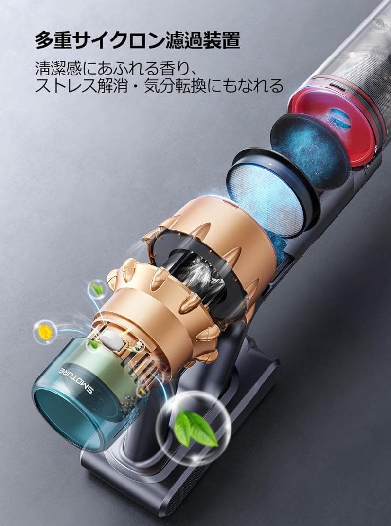 【新品】充電スタンド付き！コードレス掃除機 50KPaハイパワー 65分稼働