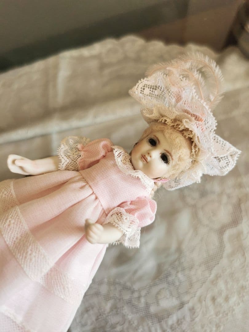 ヴィンテージ 作家物 14.5㎝三つ編のフレンチビスクドール キャシーハンセン作