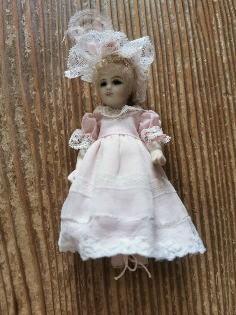 ヴィンテージ 作家物 14.5㎝三つ編のフレンチビスクドール キャシーハンセン作