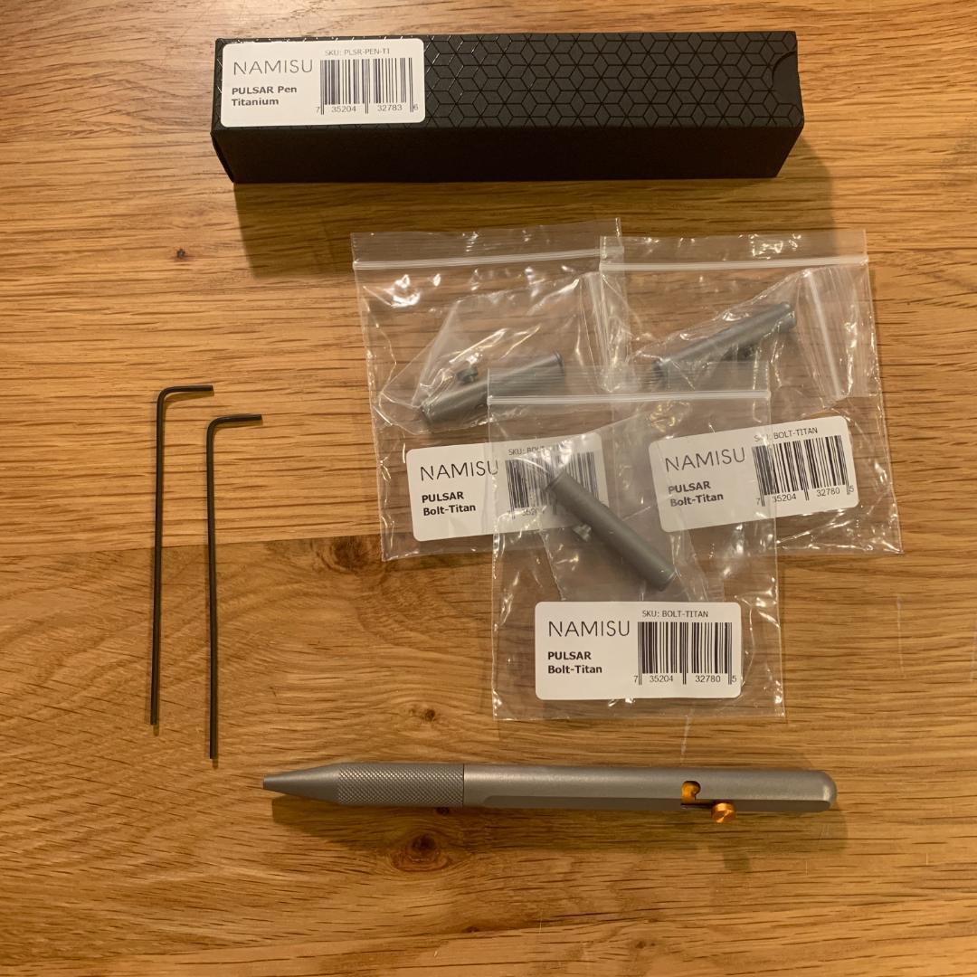 筆記具 NAMISU Pulsar Titanium Bolt-action Pen