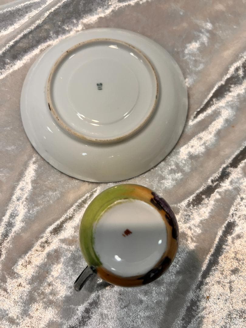 デミタスカップ＆ソーサー　オランダの風景　人物　刻印あり