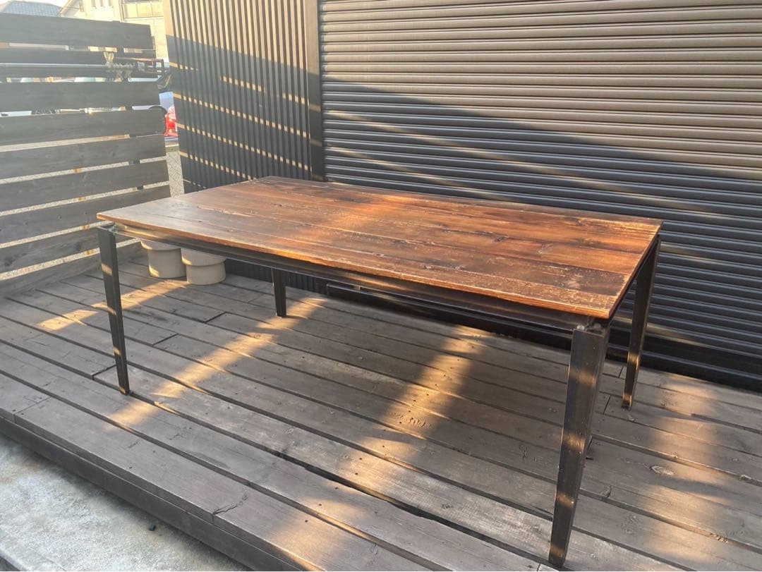 横山　ダイニングテーブル　アイアン　ダークブラウン