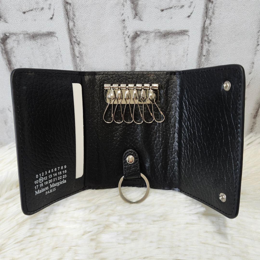 箱、保存袋付き☆メゾンマルジェラ　6連キーケース　キーリング　レザー　ブラック