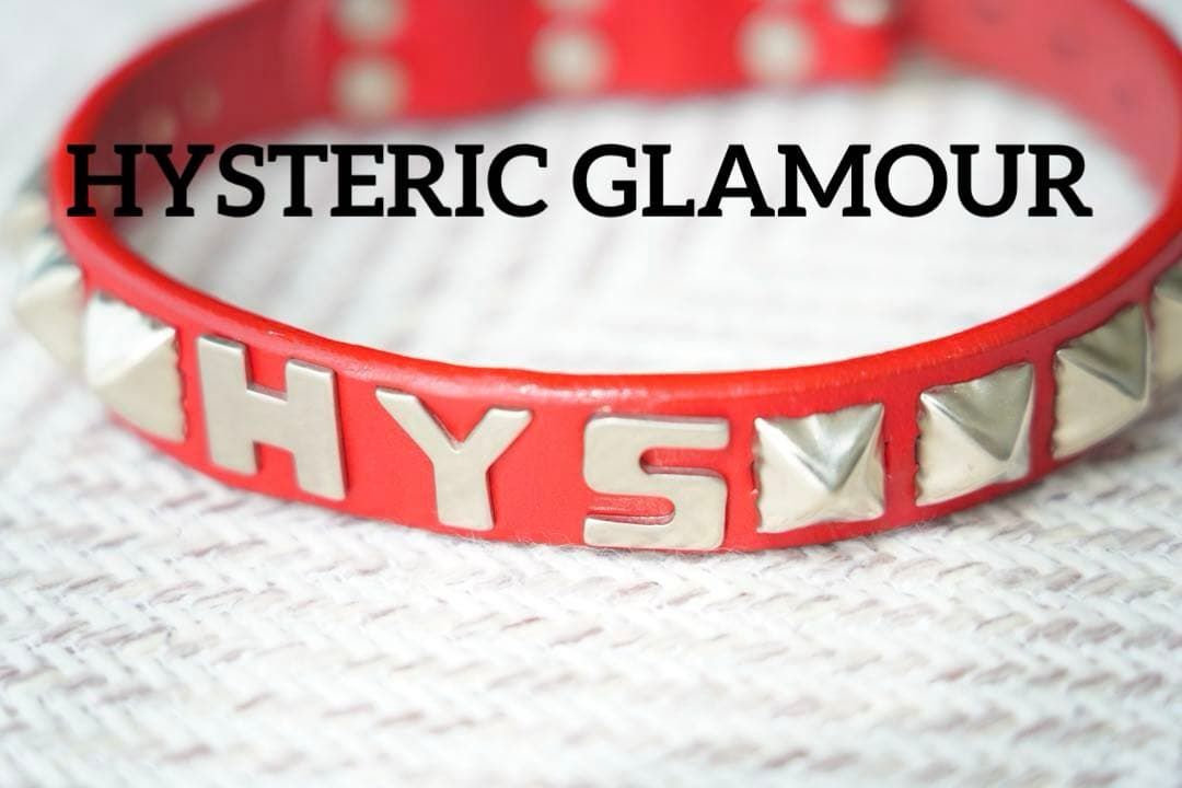 極美品 ヒステリックグラマー スタッズ ドッグカラー レッド チョーカー レア