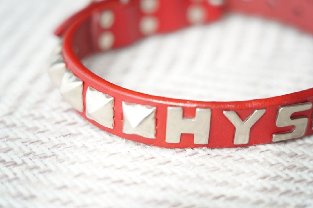 極美品 ヒステリックグラマー スタッズ ドッグカラー レッド チョーカー レア