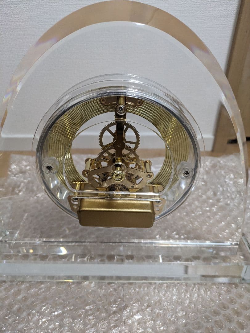 【ナルミグラスワークス】オーバル スケルトンクロック 24cm