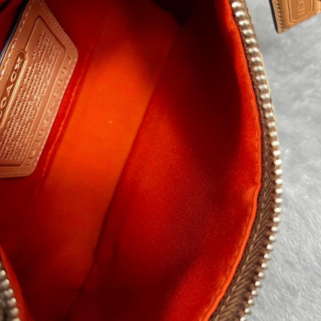 美品 COACH コーチ アクセサリーポーチ シグネチャー ベージュ 6094