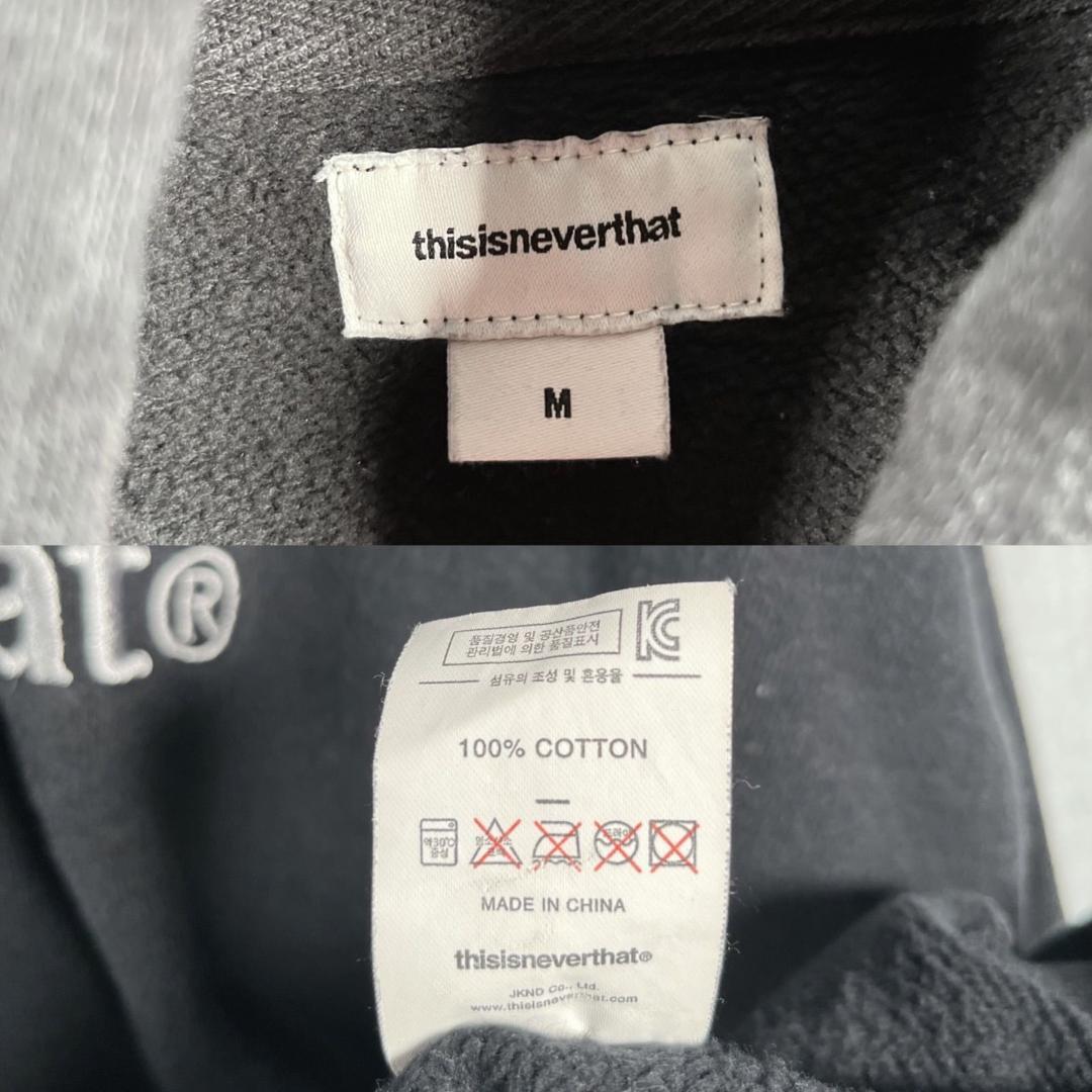 ディスイズネバーザット パーカー フーディー 刺繍ロゴ ネバザ M ブラック