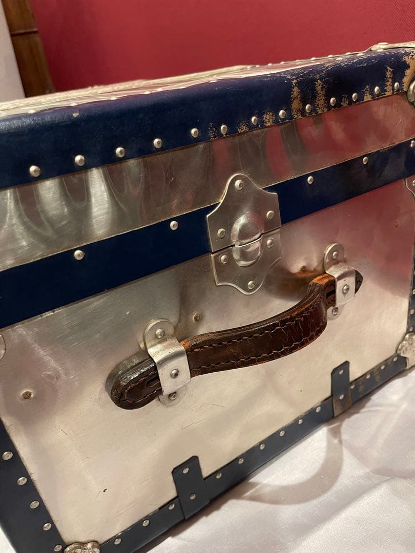 ncs1219 ヴィンテージ アルミトランク SUZUKI ネイビー 特大