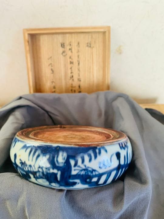 中国明時代染付(青花)の硯