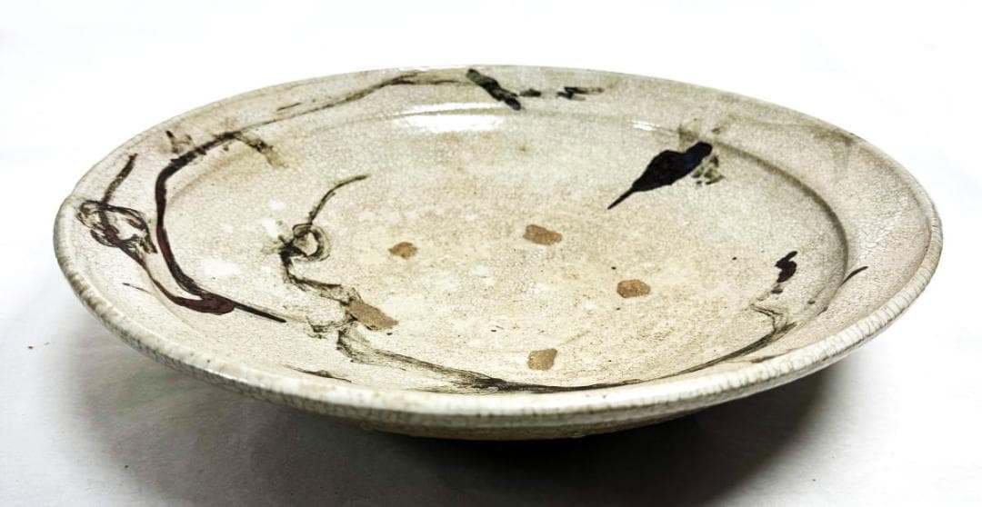 古唐津 絵唐津花鳥大鉢 約直径30cm 時代物 伝世品焼物 ウブ品WWTT298