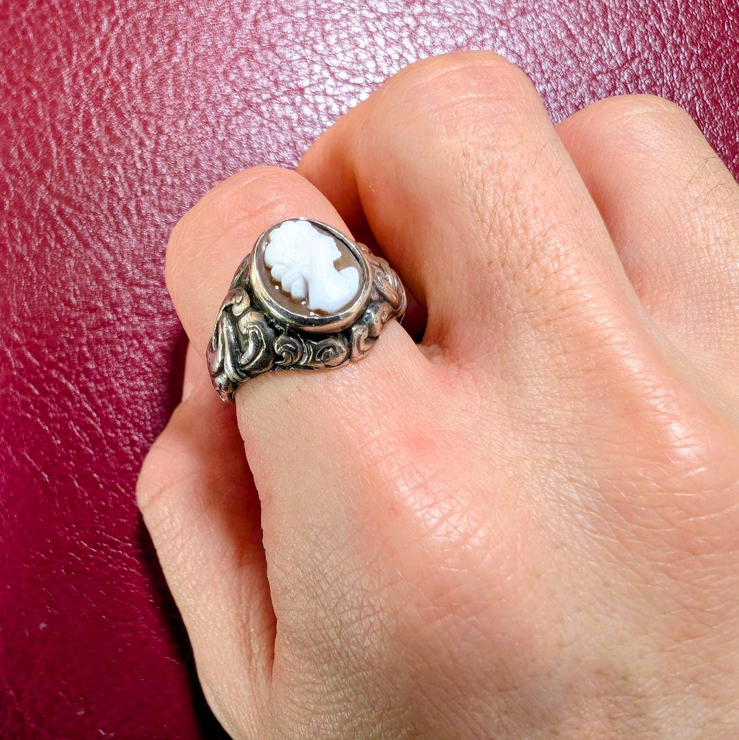 【希少】定価3万★LUST原宿 カメオ シルバーリング 22号 14g 925