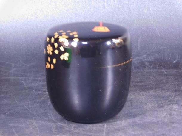 【茶道具　塗師　中村　宗尹　ぼんぼり中棗（共箱）／蒔絵　内朱】