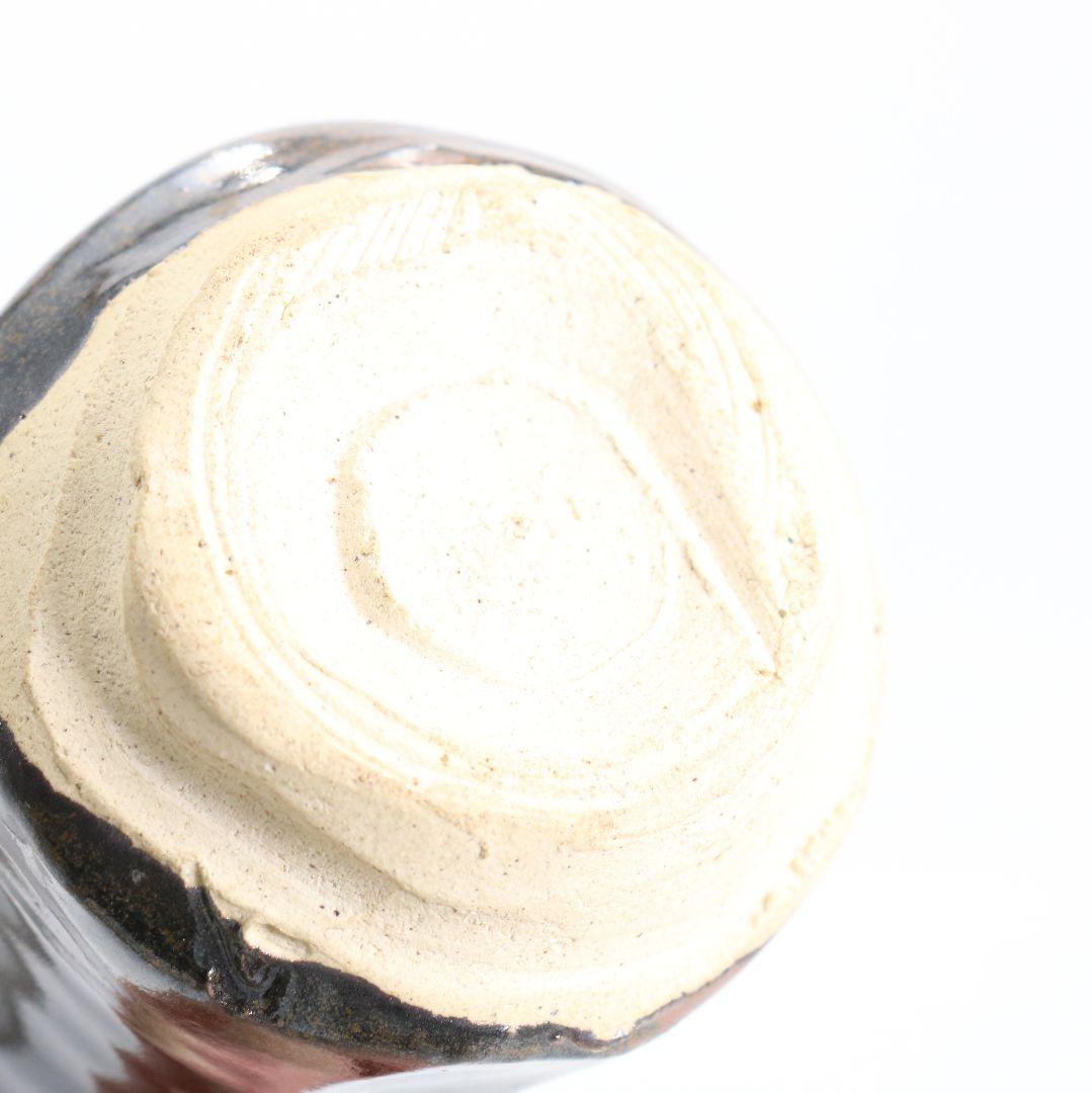 忍冬庵 佐藤和子作 織部焼 肩衝茶入 仕覆付 茶道具 共箱　V909