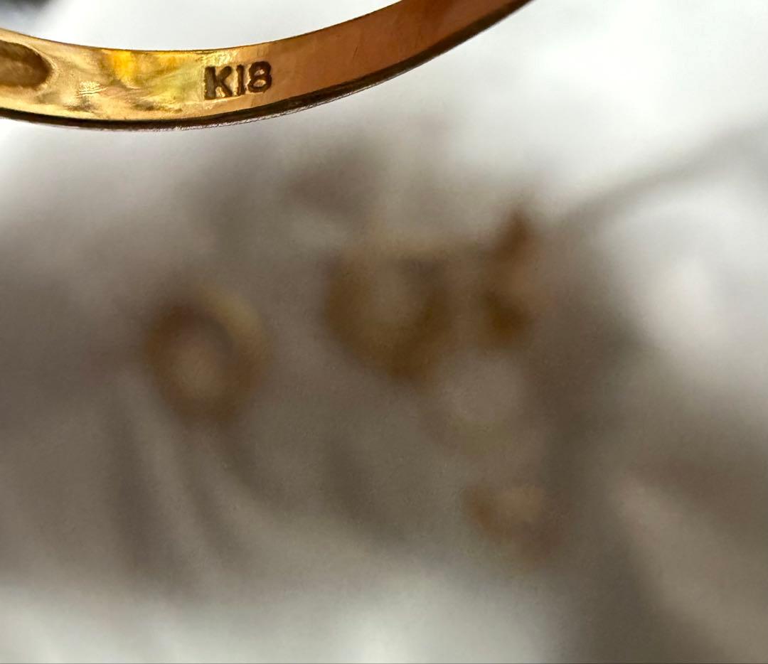 リング　K18 750 刻印　ホールマーク　レディース　ダイヤ　パール