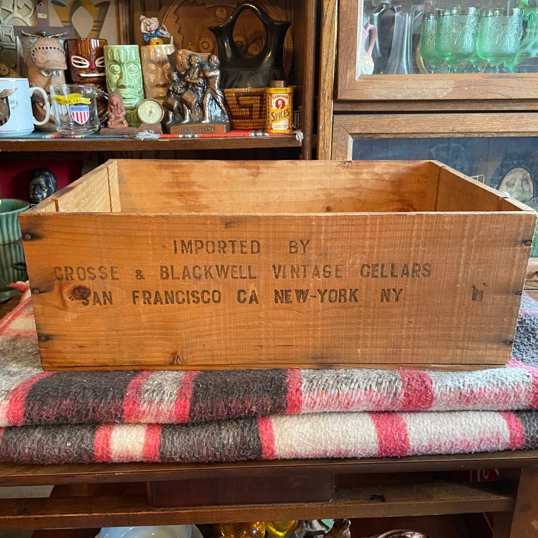 希少！OLD 70's アメリカアンティーク木箱　酒USAヴィンテージ西海岸