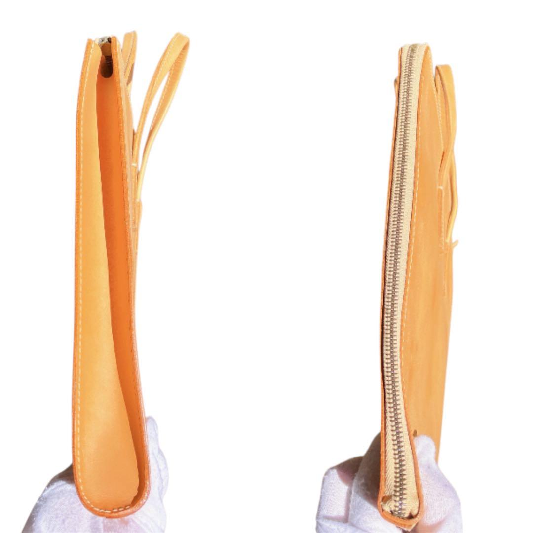 【genten】ブリーフケース　ヌメ革　ロゴ刻印　キャメル　ビジネスバッグ