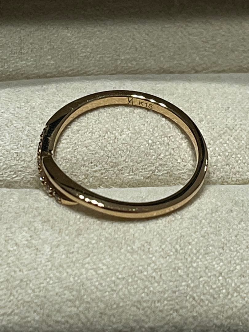 Vendome Aoyama 18KPG ダイヤモンド ピンキーリング5号