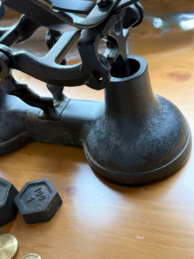 アンティークスケール 上皿天秤 天秤式はかりと重りセット 天秤計り アイアン