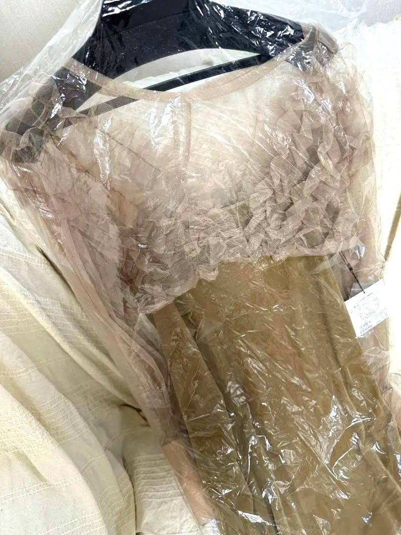 新品未使用 capricieux le'mage チュールフリルベロアワンピース