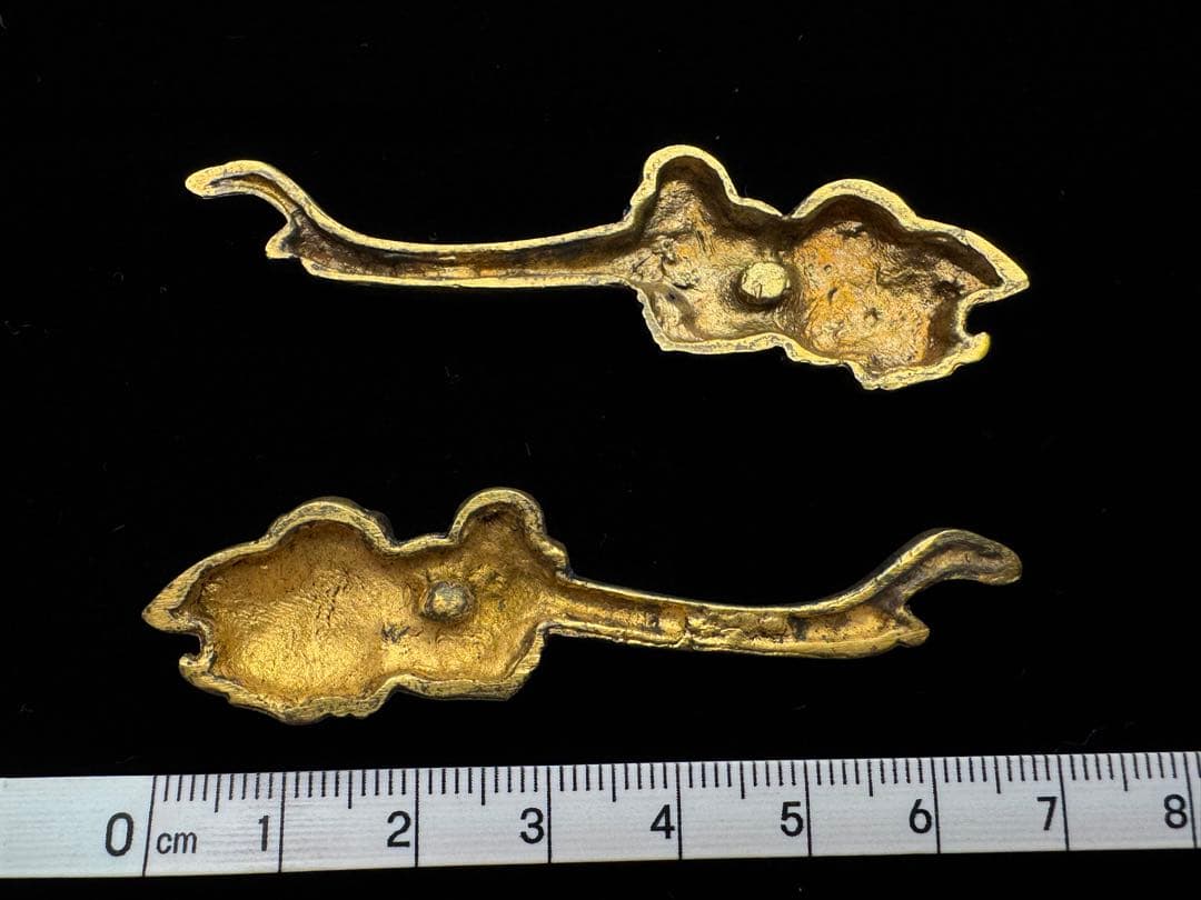 無銘 目貫 二匹手長猿図 猿猴 日本刀 刀装具 骨董 古美術 江戸時代 時代物