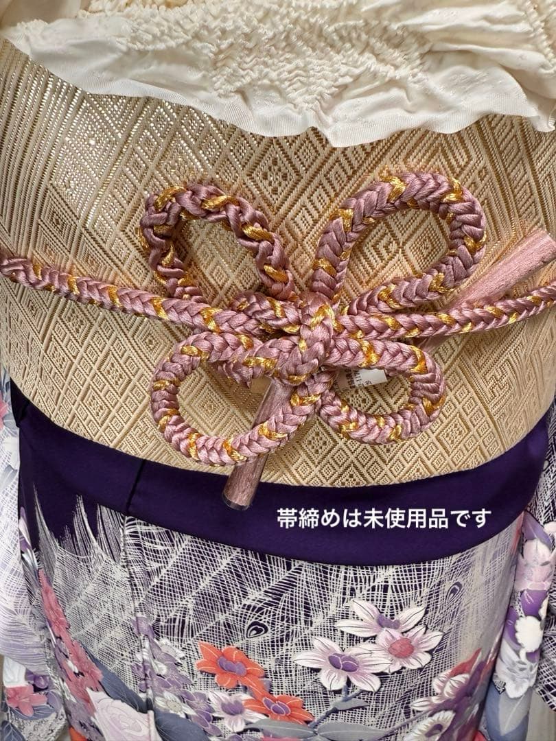 ❣️大特価❣️ 美品　正絹　振袖フルセット　新品長襦袢　成人式　青紫色　佐賀錦