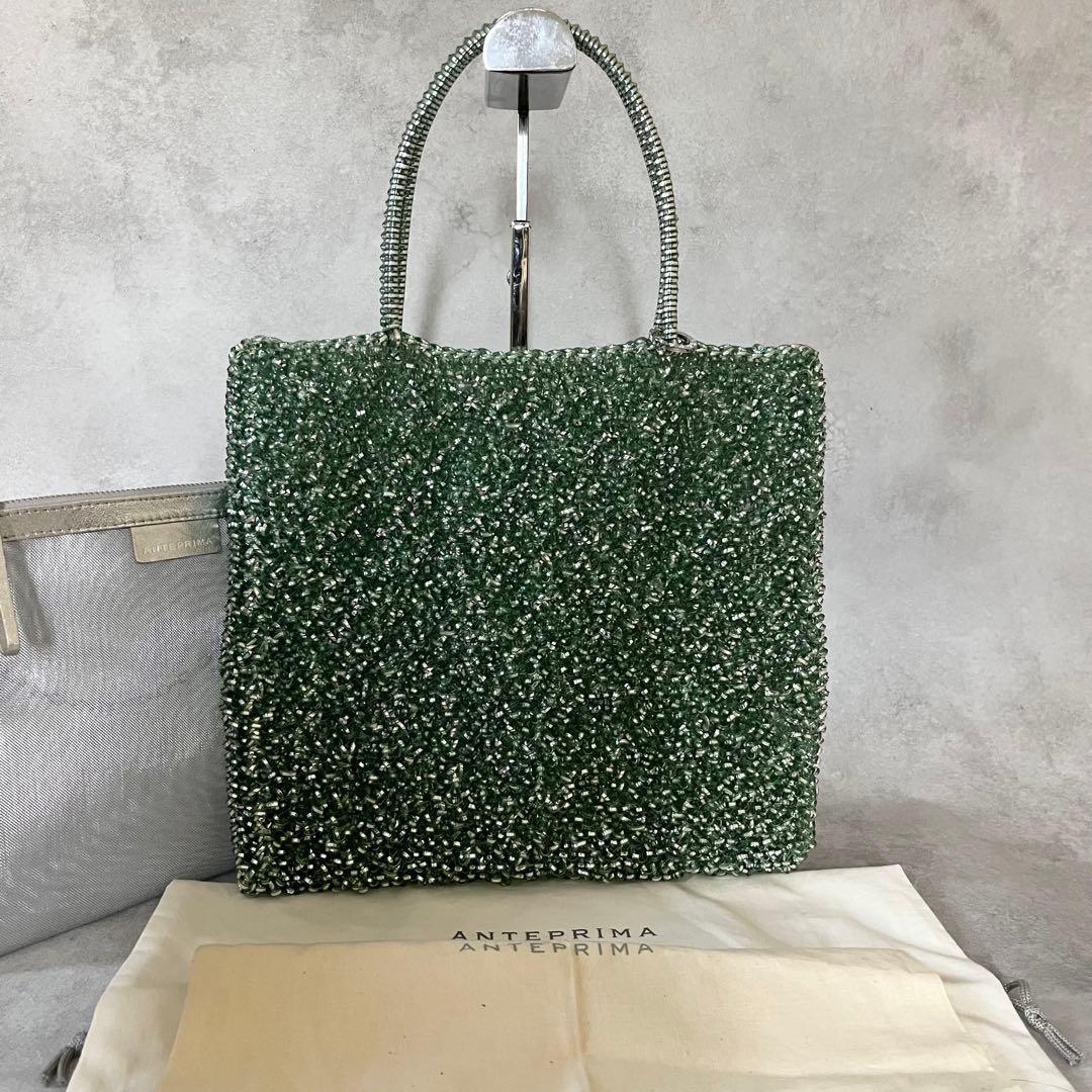 【未使用級✨】アンテプリマ　ワイヤー　インナーバッグ・保存袋×2付き　グリーン