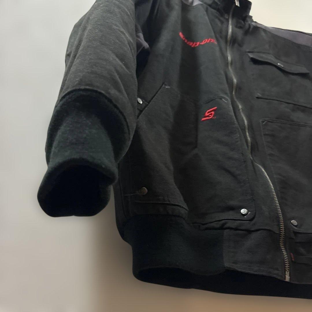 Snap-on ブラックダック生地 ブルゾン ジャンバー キルティング張り