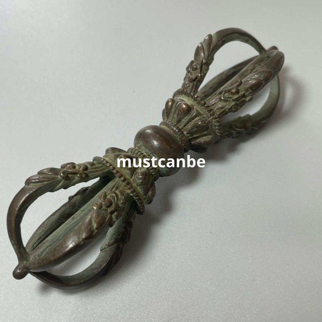 銅製 九股密宗法器 金剛杵降魔杵 鎮宅 辟邪 開運 風水 招財 置物 工芸品