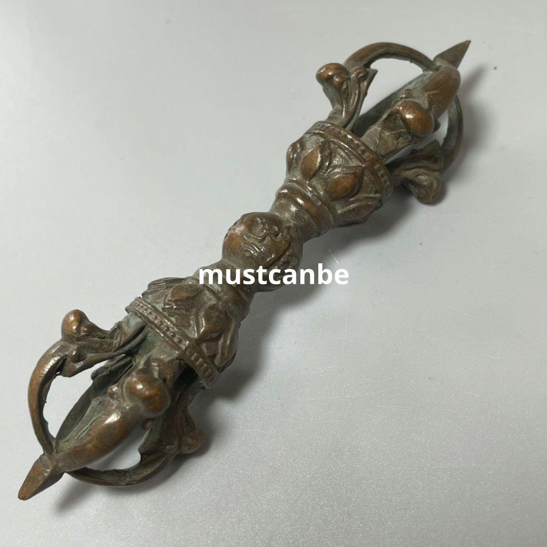 銅製 九股密宗法器 金剛杵降魔杵 鎮宅 辟邪 開運 風水 招財 置物 工芸品