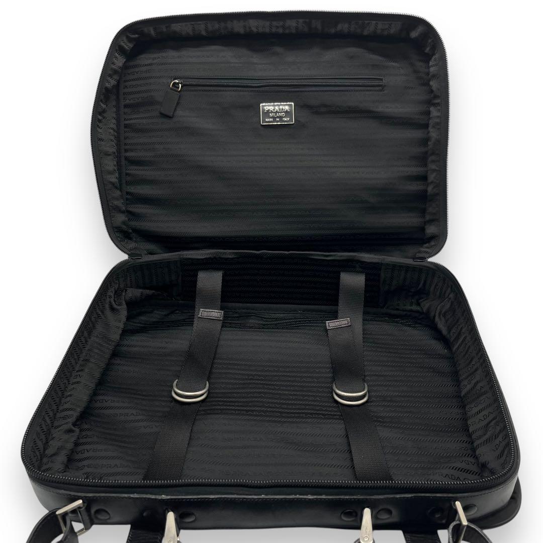 極美品■プラダ　2way　ビジネスバッグ　ナイロン　三角ロゴ　ショルダー付　黒